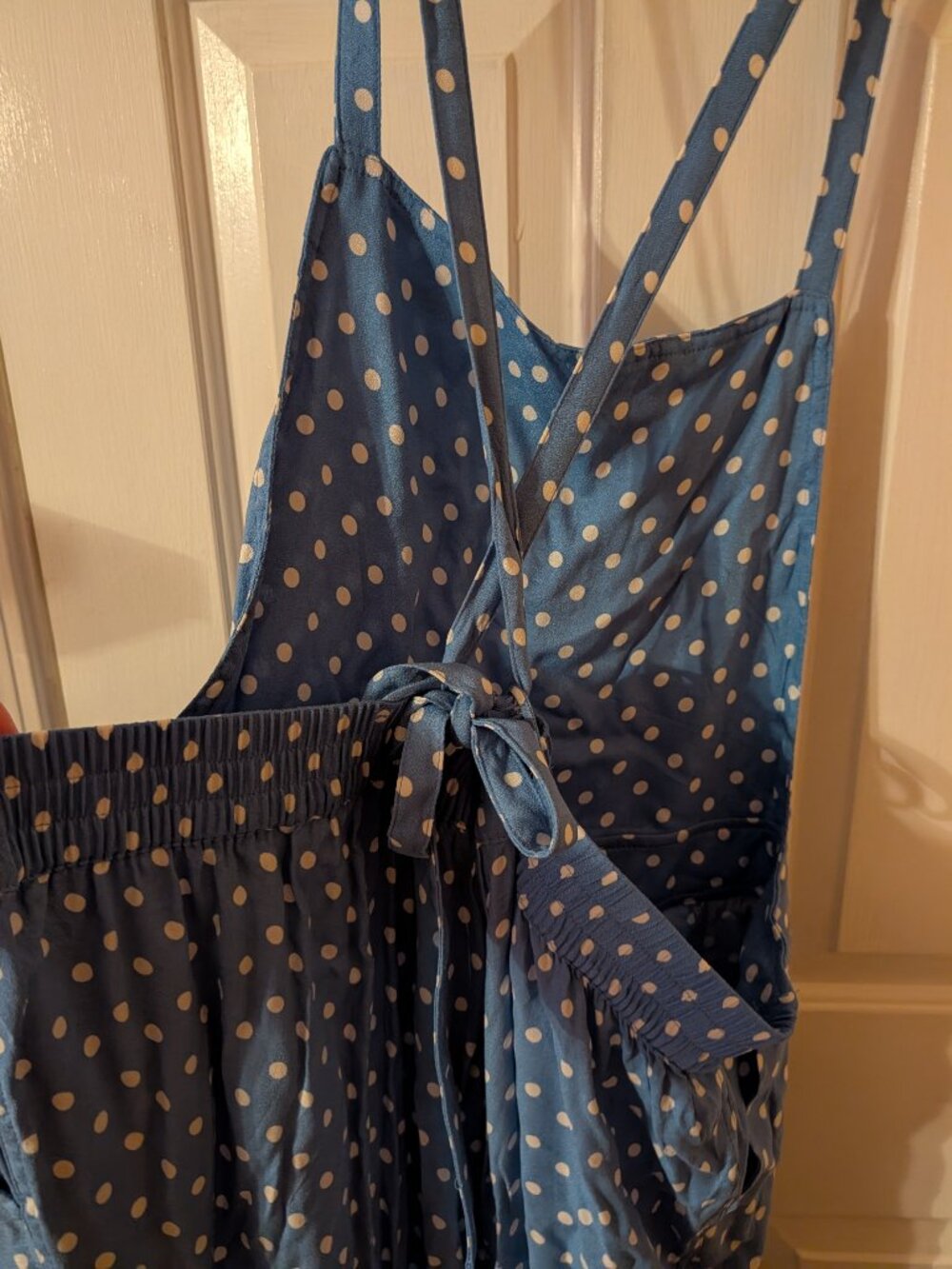 Torrid Wide Leg Blue and White Polka Dot Jumper ~ 3 Short NWT  (3X) - Picture 3 of 4
